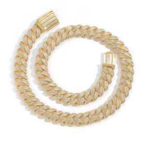 Indian Manufacture <b>Iced</b> <b>Out</b> Hip Hop Moissanite Diamond Cuban <b>Chain</b> Necklace Custom Jewelry for Men Available for Export Price - Product Image 4