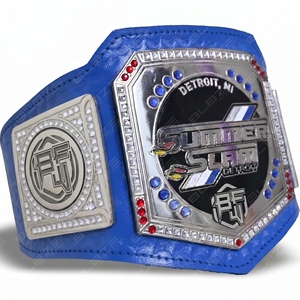 Cinturón de Campeonato de Lucha Libre Mini Premium, Cinturón de Campeonato Pequeño con Logotipo Personalizado, Fabricante de Cinturones de Cuero Genuino de BFW Pakistán - Product Image 1