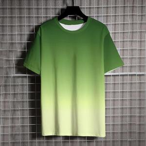เสื้อยืดคอกลมแขนสั้นผู้ชาย ไล่เฉดสี ผ้าถัก ทรงปกติ สีชมพูล้วน สไตล์ลำลอง - Product Image 2