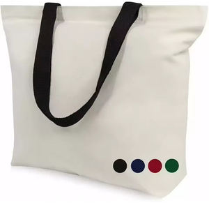 Sacs fourre-tout en coton biologique personnalisés avec motif de lettres simples, en vrac, grands, réutilisables, avec logo - Product Image 1