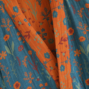 Peignoir Kimono Yukata en Coton Jacquard Teint en Fil, Élégant et Décontracté pour Femme, Fermeture à Cordon, Anti-Bactérien, Écologique - Product Image 5
