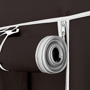 Scarpiera a 10 livelli marrone scuro con copertura antipolvere, moderna scarpiera in MDF per l'organizzazione di scarpe, mobiletto per la casa - Product Image 5