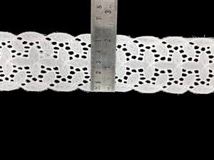 Ribete de encaje bordado de algodón blanco de primera calidad, borde floral calado, encaje de algodón festoneado para vestidos y costura artesanal - Product Image 2