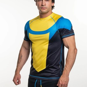 Summer New Skybound Invincible Compression Short Sleeve Men Fitness Exercise Tee Oversized Breathable Quick Drying MMA Sport Top - Product Image 3