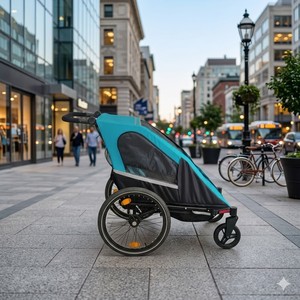 TC-2024S Poussette pliable 3 en 1 pour bébé, vélo, remorque, jogger, design léger, cadre en aluminium, suspension indépendante - Product Image 3