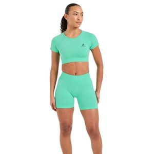 Haut court de sport sans coutures pour femme, t-shirt d'entraînement extensible, respirant, pour yoga et gym, vêtements de sport confortables, OEM ODM - Product Image 1