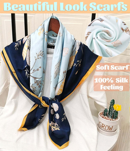 Wholesale High Quality Customizable Solid Plaid Floral <b>Square</b> <b>Scarf</b> 100% Silk Custom Colors Logo Printed Outdoor Casual - Product Image 5