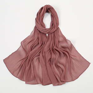 Wholesale Best Prices Women's Chiffon <b>Hijab</b> Solid Color Lightweight Headscarf Long Scarf For Daily Wear All Seasons - Product Image 5