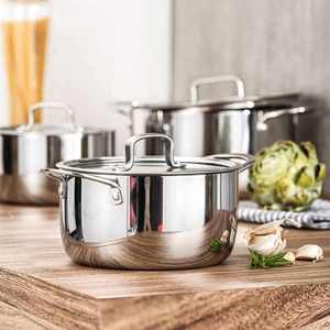 กระทะสแตนเลสแบบใหม่ ด้ามจับไม้ หม้อตุ๋นเคลือบกันติด ฝาปิดสแตนเลส เคลือบลายหินอ่อน ชุด 12 ชิ้น เป็นมิตรกับสิ่งแวดล้อม - Product Image 4