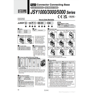 SMC Pneumatics Connecteurs D-Sub JJ5SY3-10F1-03B-C8 Connecteur de base Unité de connexion - Product Image 1