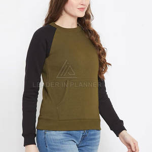 เสื้อสเวตเชิ้ตคอกลมแบบสั่งตัดได้สำหรับผู้หญิง เสื้อผ้าแขนยาว ผลิตจากผ้าฝ้าย ดีไซน์ใหม่ล่าสุด เสื้อสเวตเชิ้ตผู้หญิง - Product Image 2