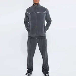 Hoodie zippé court oversize coupe carrée en coton molletonné épais, délavé à l'acide et effet vieilli, style vintage, pour l'hiver - Product Image 1