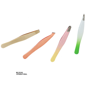 Mini ensemble personnalisé de 4 pièces Mini pince à sourcils colorée Outil d'épilation de cheveux de beauté Pointes inclinées pour les poils incarnés - Product Image 3