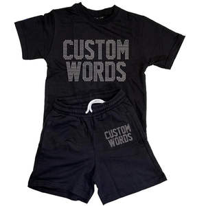 Ensemble T-shirt et short pour homme, survêtement décontracté avec impression en relief, logo personnalisé, nouveau modèle deux pièces graphique décontracté - Product Image 2