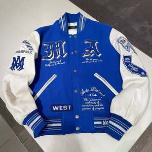 Veste universitaire unisexe écologique personnalisée, manches en laine/polyester, style baseball, logo personnalisé, streetwear, hiver - Product Image 1
