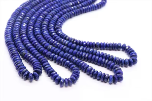 Perles rondes en lapis-lazuli naturel 6MM 7MM, perles facettées en pierres précieuses, prix de gros, en vrac, pour la fabrication de colliers et bijoux, en provenance d'Inde - Product Image 3