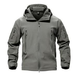 Veste de chasse pour homme à imprimé géométrique, entièrement zippée, en softshell polyester, respirante, à manches longues, pour l'extérieur, automne, avec logo personnalisé - Product Image 5