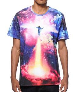 เสื้อยืดแขนสั้นผู้ชายแบบซับลิเมชั่น พิมพ์ลายกาแล็กซี่ ประเทศปากีสถาน ปี 2026 ผลิตตามสั่ง ผ้าฝ้าย 100% 180 กรัม/ตร.ม. ไซส์ใหญ่ ระบายอากาศได้ดี - Product Image 4