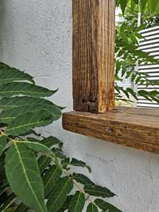 Rustic Reclaimed Solid Wood Wall <b>Mirror</b> <b>Square</b> Farmhouse Thick Timber Framed Accent <b>Mirror</b> Vintage Country Living Room Decor Art - Product Image 6