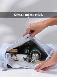 Bolso de Mano de Cuero Genuino de Lujo para Mujer, Pequeño, con Cierre de Cremallera, de Poliéster, Color Sólido - Product Image 6