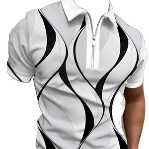 Cremallera para hombre para camisa Diseñador Pantalones cortos de golf Geometría gráfica Estampados lineales Turndown Mangas cortas Jersey Tela Secado rápido - Product Image 2