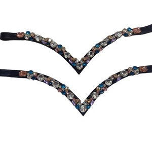 Banda para la Frente de Cuero de Diseño con Cristales de Alta Calidad, Cómoda Banda Ecuestre Occidental para Montar a Caballo, Diferentes Colores, Protector de Cabeza para Caballo - Product Image 2