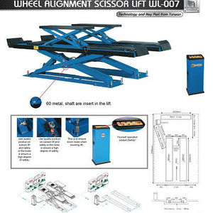 Plataforma Elevadora Hidráulica Tipo Tijera TAYO con Mesas Dobles para Alineación de Ruedas y Mantenimiento de Vehículos - Product Image 3