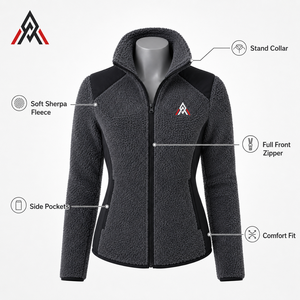 Modern <b>Women</b> Polar Sherpa <b>Jacket</b> Reversible Windproof Eco-Friendly Soft Touch <b>Warm</b> Interior Relaxed Silhouette Winter Walks - Product Image 6