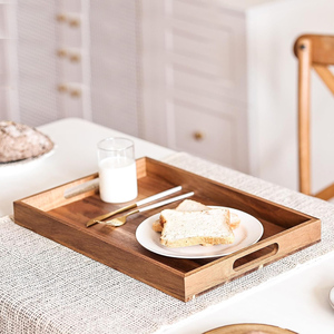 Plateau de petit-déjeuner en bois écologique, magnifiquement fabriqué à la main, avec finition polie, design multifonctionnel et charme moderne - Product Image 5