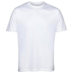 T-shirt décontracté pour homme en jersey de coton blanc, délavé à l'acide, doux, 320g, manches courtes, col rond, couleur unie, coupe classique - Product Image 1