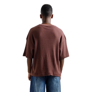 Vintage Cropped Length <b>Waffle</b> Knitt Men's T <b>Shirt</b> Summers Lightweight Breathable Oversized Men T <b>shirt</b> Baggy Fit Blank T <b>Shirts</b> - Product Image 4
