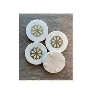 Eco-Friendly <b>Gold</b>-Plated Natural Marble <b>Coasters</b> Durable and Washable Beverage Tabletop Accessories for Desks - Product Image 5