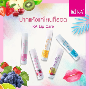 KA ลิปแคร์ 3.5 กรัม ขนาดพกพา ลิปบาล์มเนื้อแข็ง บำรุงริมฝีปากแห้ง ด้วยวิตามินอี กลิ่นสตรอว์เบอร์รีและส้มเมนทอล - Product Image 2