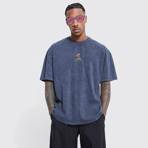 T-shirts délavés pour hommes en gros – Qualité supérieure, style personnalisé, décontractés, à manches courtes, en coton, grandes tailles, en promotion - Product Image 2