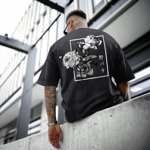 เสื้อยืดพิมพ์ลายพรีเมียมแบบฟอกกรดสำหรับผู้ชาย ผ้าฝ้ายสโตนวอช สตรีทแวร์ โรงงานผลิตเสื้อผ้าตามสั่ง ผู้ผลิตเสื้อผ้าแบบกำหนดเอง - Product Image 4
