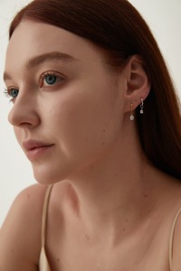 14K แข็งทองแล็ปต่างหูเพชรลอยต่างหูเสน่ห์การเชื่อมโยงโซ่ห้อยเครื่องประดับหรูหราเรียบง่ายปาร์ตี้ผู้หญิงของขวัญครบรอบ - Product Image 5