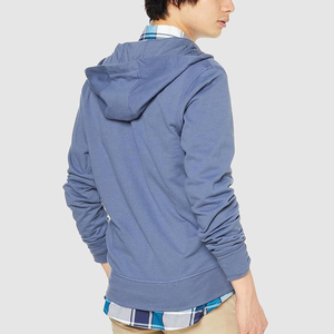 Sweat à capuche zippé pour homme en polyester/coton, tricoté uni, imperméable, pour la gym, avec logo personnalisé - Product Image 3