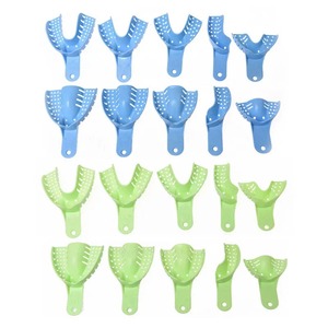 BAFA SURGICAL INSTRUMENTS Juego de Bandejas de Impresión Dental BSI-CP-632 Plástico Azul Verde Superior Inferior S M L Herramienta de Odontología Clase II - Product Image 1