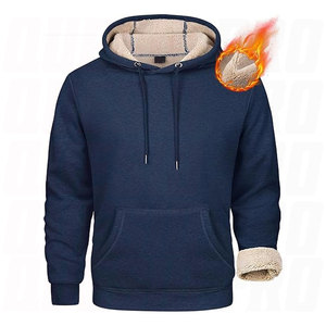 Thick Mens Sherpa Fleece Hoodie Warm Winter Pullover Hooded Sweatshirt Soft Interior For All Day Cold Weather Wear - Product Image 1