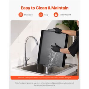 Plaque de cuisson rectangulaire portable en acier au carbone 22x16 pouces pour barbecue à gaz, plaque de cuisson universelle Teppanyaki, casseroles et poêles - Product Image 1