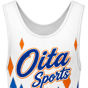 <b>Men</b> White Blue Orange Sublimated <b>Wrestling</b> <b>Singlet</b> Polyester Athletic Sportswear Team Uniform Training Match Performance Apparel - Product Image 4