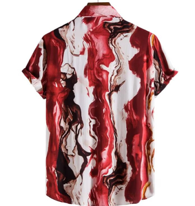 Nueva Camisa Hawaiana Estampada para Hombre, Cuello Solapa, Manga Corta, Holgada, Transpirable, Estilo Retro, Informal, de Playa, Poliéster/Algodón - Product Image 4