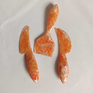 Ensemble de couteaux à fromage en résine écologique, motif marbré Aqua Swirl, compatible lave-vaisselle et micro-ondes, couleur personnalisable pour restaurant - Product Image 5