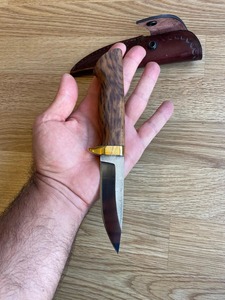 Couteau à lame pointue en acier inoxydable, manche en bois, épaisseur de 0,6 mm, lame simple non réglable, couteau de camping, DIY OEM - Product Image 5