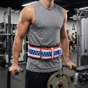 Ceinture de musculation avec chaîne, motif drapeau américain, pour dips et entraînement de force - Product Image 6