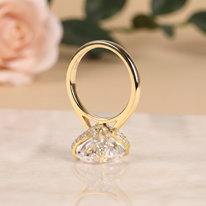 925 Sterling <b>Silver</b> Oval Cut Moissanite <b>Ring</b> 18K Gold Plated Prong Setting <b>Solitaire</b> Design VVS Stone Luxury Engagement Wedding - Product Image 2