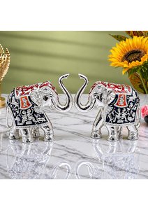 Ensemble de figurines d'éléphants décoratives plaquées argent 999 – Article élégant pour la décoration intérieure, idéal pour les événements festifs et les cadeaux de pendaison de crémaillère - Product Image 3