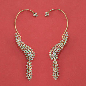 Grossistes de bijoux fantaisie en Inde : Boucles d'oreilles américaines en diamant avec placage carat et rhodium 444657 - Product Image 2
