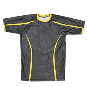 Men's <b>Black</b> Yellow Rash Guard Short Sleeve Quick Dry Sport <b>Shirt</b> <b>Compression</b> Fitness Top - Product Image 1