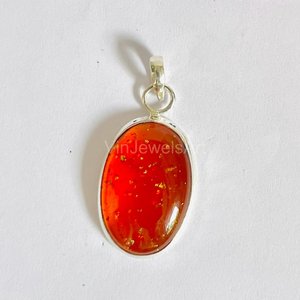 Pendentif ovale style ambre fait main en argent sterling 925 plaqué or, collier vintage bohème pour femme par NIKHIL GEMS - Product Image 6